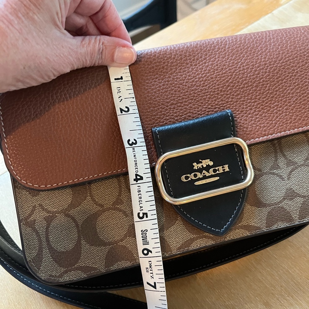 Coach Brown and Black Crossbody Bag with Monogram Print dust bag included - Picture 5 of 6